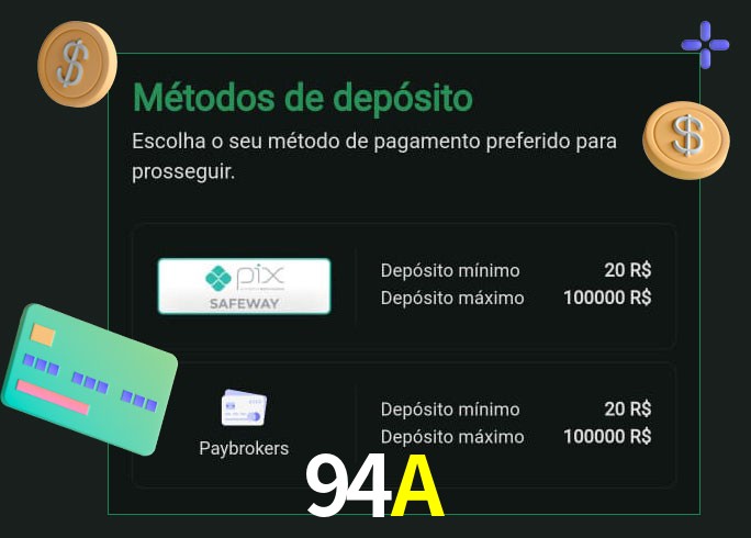 O cassino 94Abet oferece uma grande variedade de métodos de pagamento